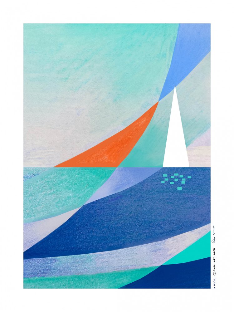 Geometrinen meripurjevene tekijältä Awol Art Alex