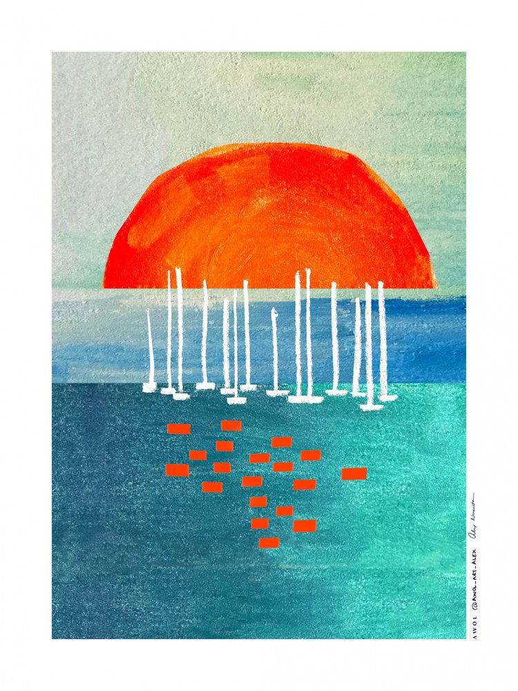 Orange Sun -purjeveneet tekijältä Awol Art Alex