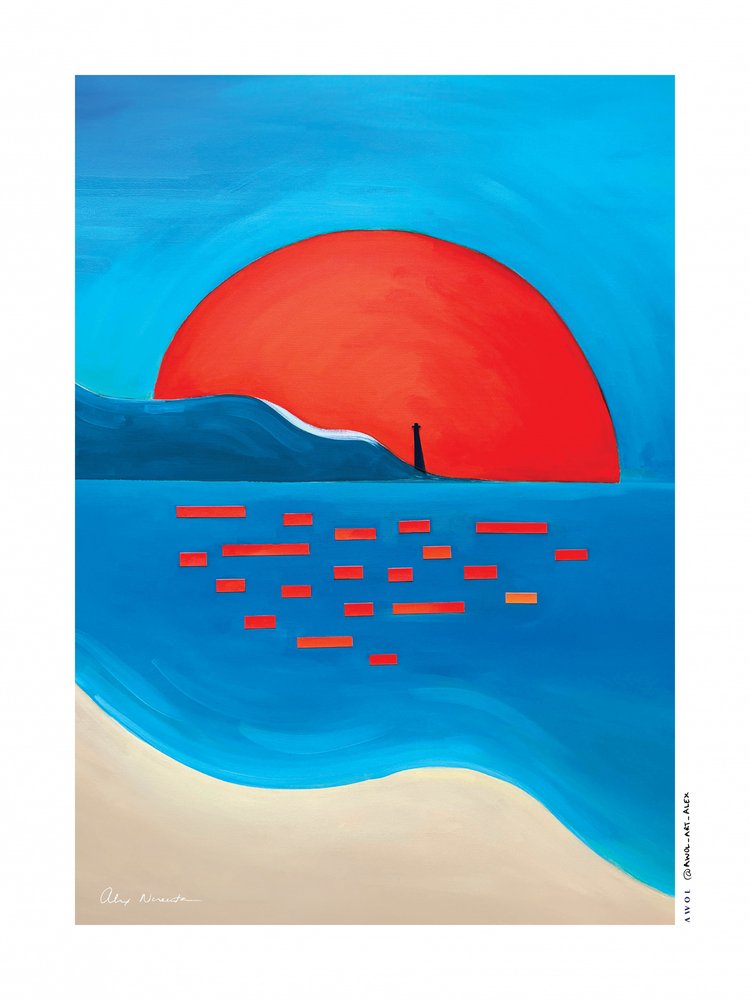 Majakka ja punainen aurinko tekijältä Awol Art Alex