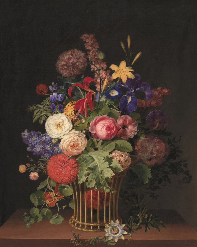C. D. Fritzschin kevyt korikori, jossa on kukkia tekijältä C. D. Fritzsch