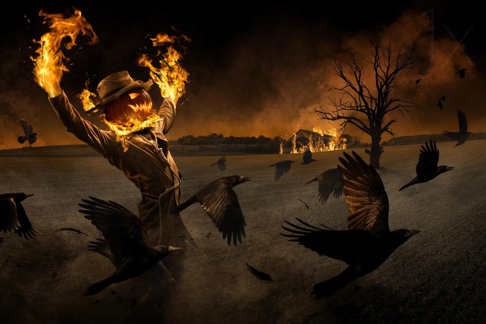 Halloweenin variksenpelättäjien tulimeri tekijältä Christophe Kiciak
