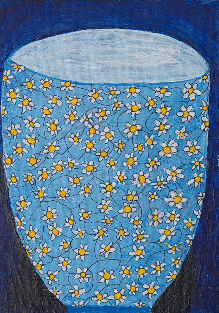 Blue Daisy -maljakko tekijältä Dale Hefer & Family