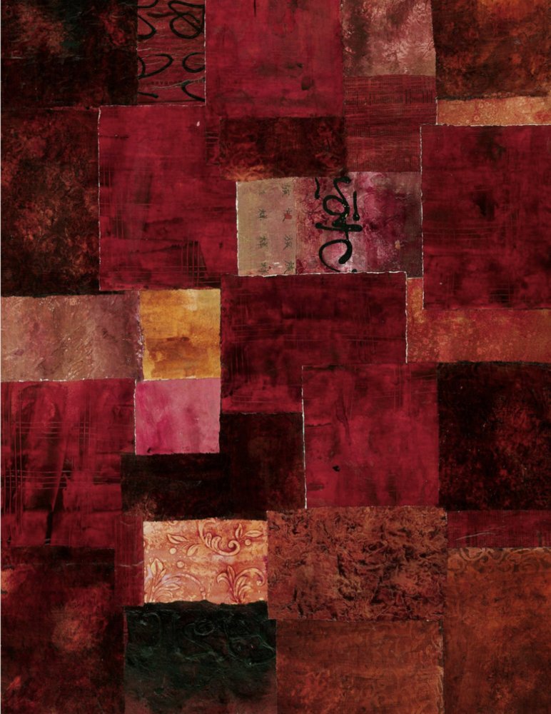Crimson Patchwork – abstrakti tekijältä Deb Chaney