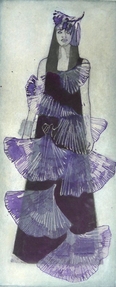 Näyttävä violetti mekko tekijältä Doris Schmitz