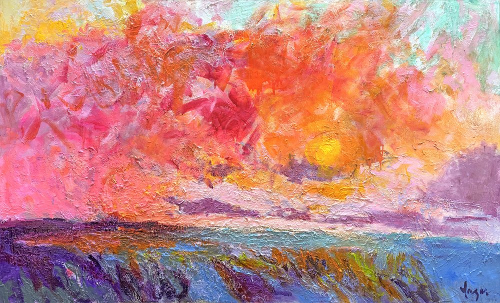 Eläväinen auringonlaskun merimaisema tekijältä Dorothy Fagan