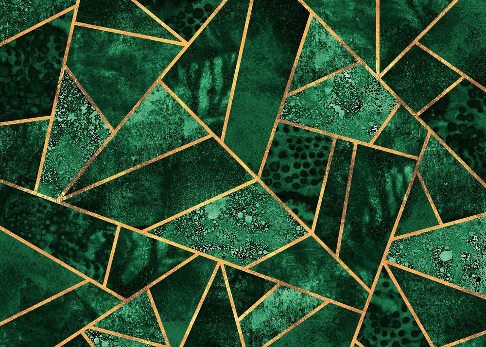 Smaragdinvihreä geometrinen kuvio tekijältä Elisabeth Fredriksson