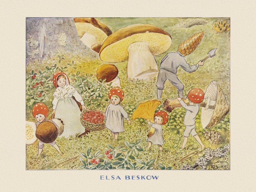 Mushroom Kids -tonttulapset tekijältä Elsa Beskow