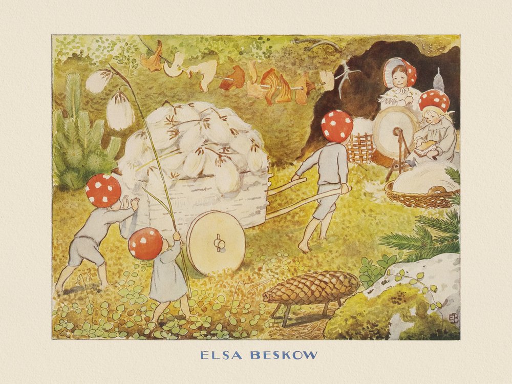 Mushroom Kids Cotton -joulupukkilapset tekijältä Elsa Beskow