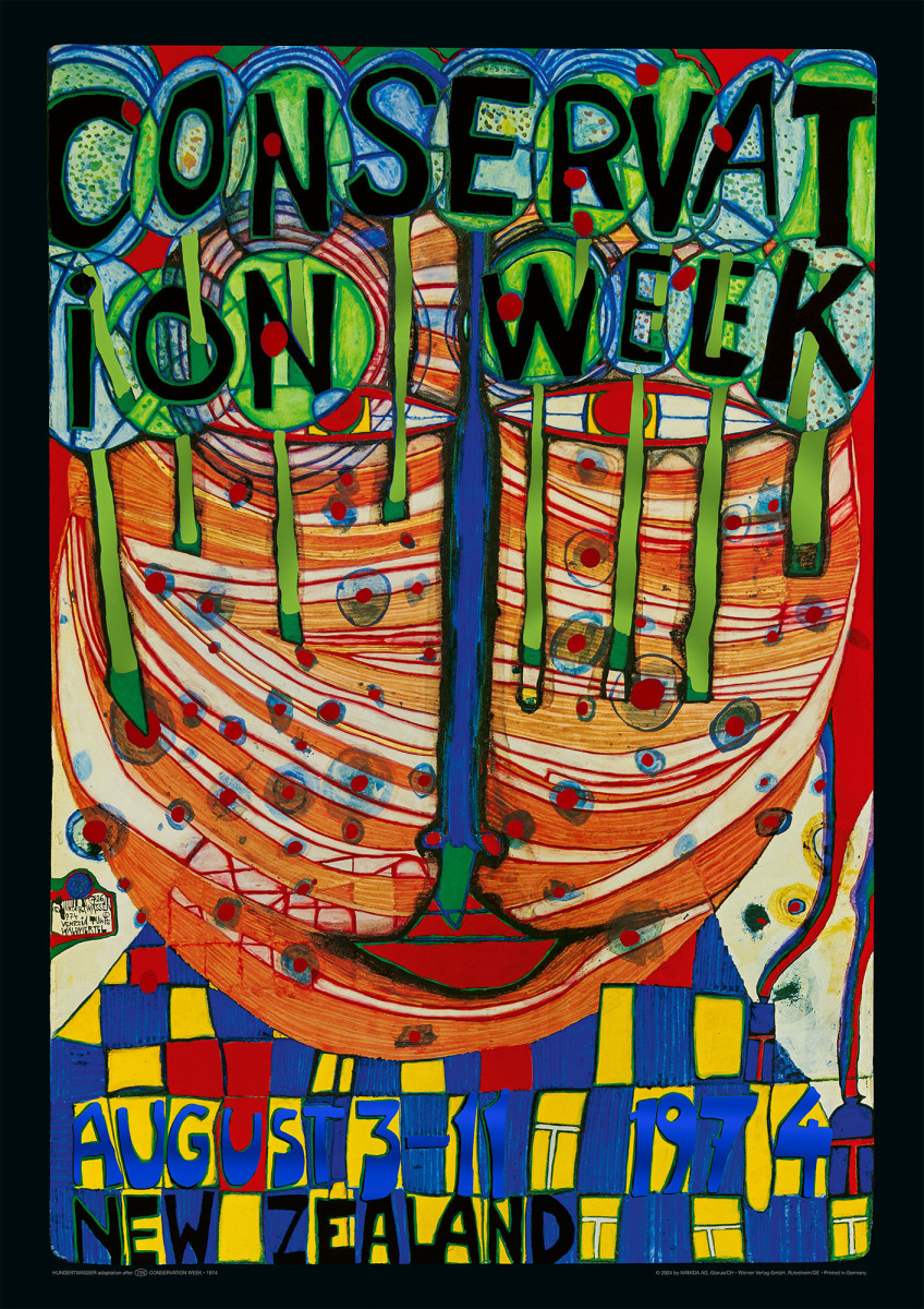 Luonnonsuojeluviikko (vihreä versio) tekijältä Friedensreich Hundertwasser