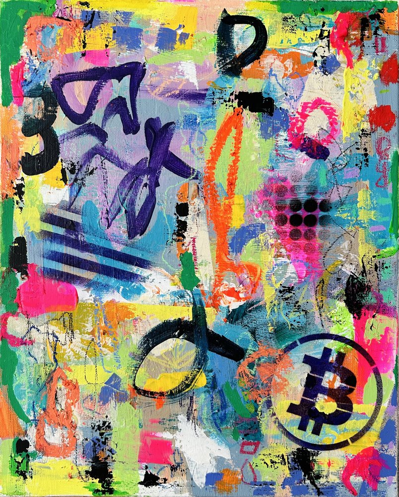 Värikäs Bitcoin-graffiti tekijältä Irene Chua