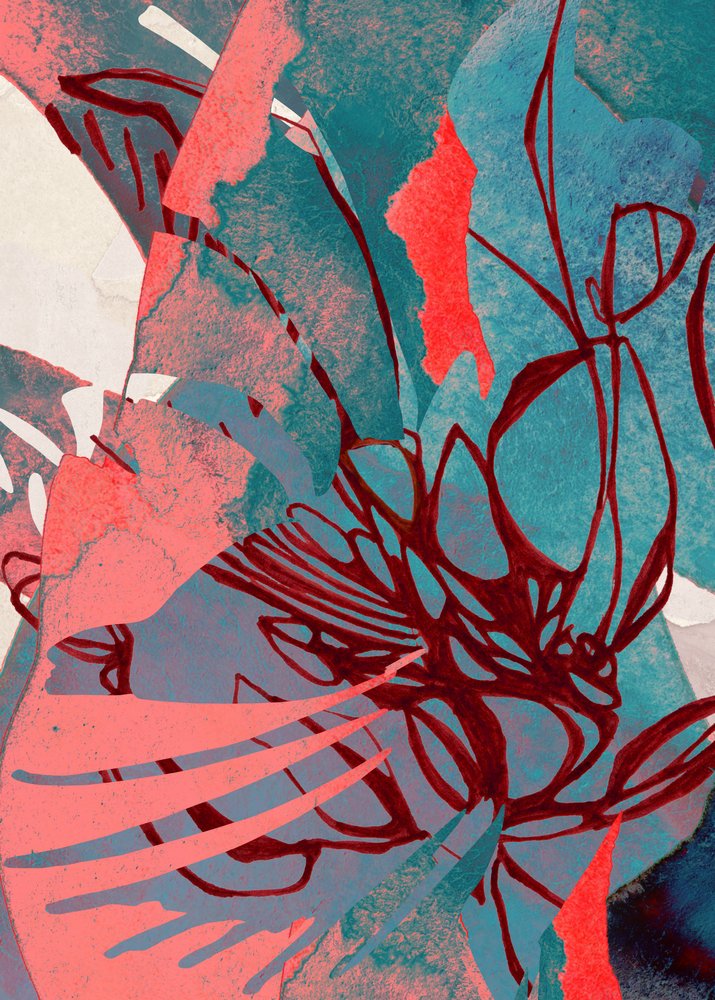 Coral Teal Organic Flow tekijältä Jenja Braun