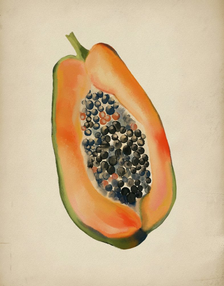 Värikäs papaya (puolikas) tekijältä Josie George