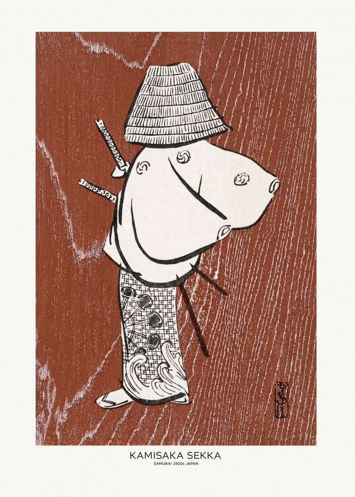 Samurai, yksi neljästä (1920-luku), Kamisaka Sekka tekijältä Kamisaka Sekka