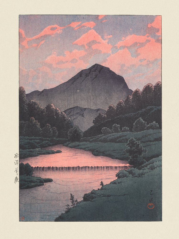 Hida Kamagadake (Kamaga-vuori, Hida) (1933) tekijältä Kawase Hasui