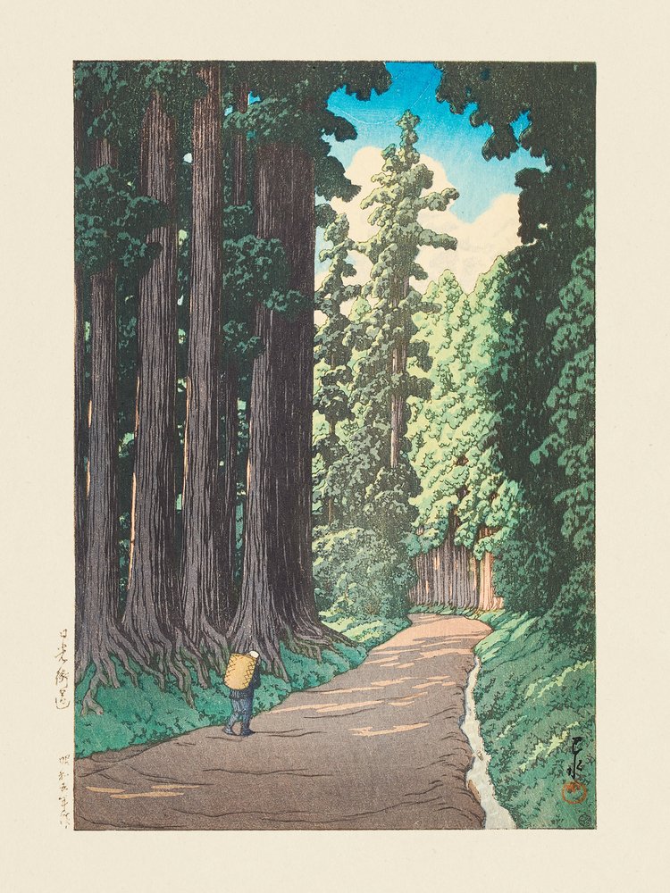 Nikko Gaido (Tie Nikkoon) (1930) tekijältä Kawase Hasui