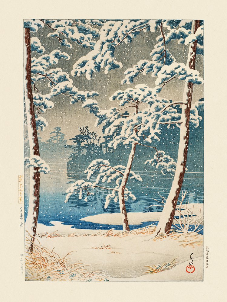 Senzokuike (Senzoku-lampi) (1928) tekijältä Kawase Hasui