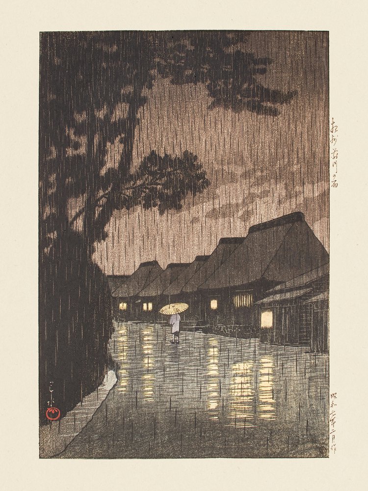Soshu Maekawa No Ame (Sade Maekawassa, Sagamin maakunnassa) (1932) tekijältä Kawase Hasui