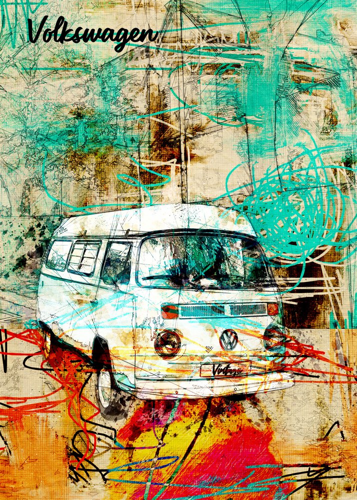 Abstract Retro Van tekijältä Lembayung senja studio [Vintage Poster]