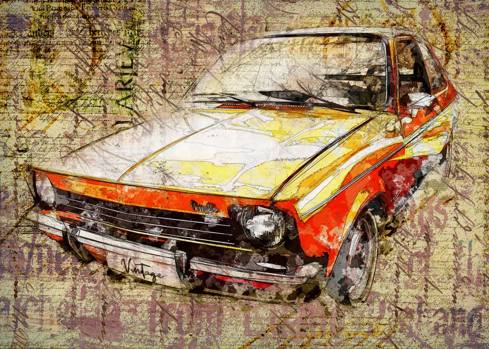 Vintage-autotaide tekijältä Lembayung senja studio [Vintage Poster]
