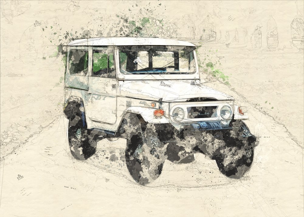 Vintage Offroad -luonnos tekijältä Lembayung senja studio [Vintage Poster]