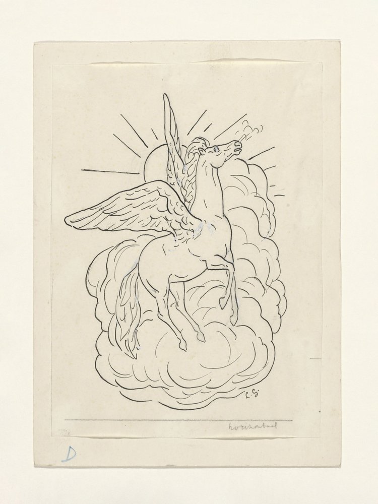 Pegasus lentää pilvien edessä (1891–1941) tekijältä Leo Gestel