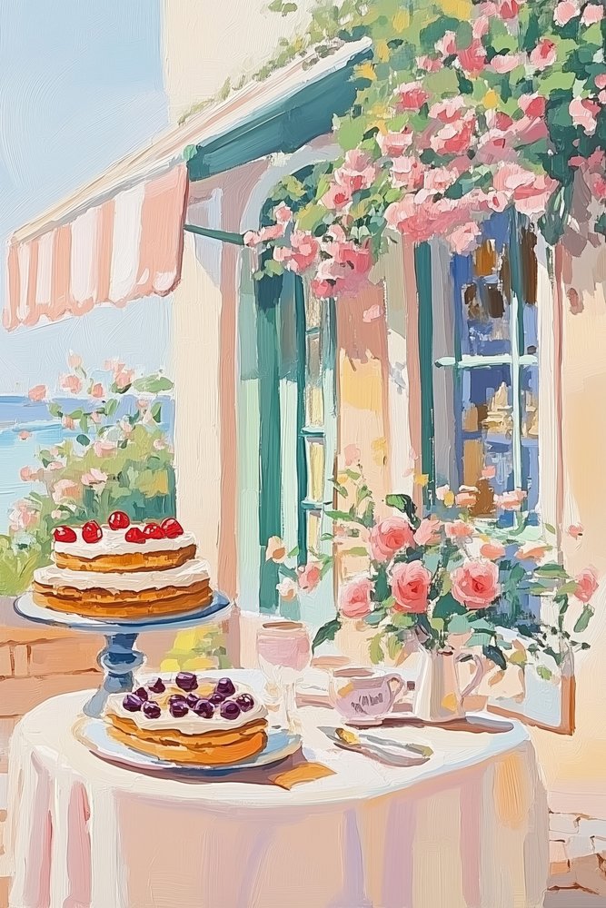 Ranskalainen jälkiruokakahvila tekijältä Melloi Art Prints