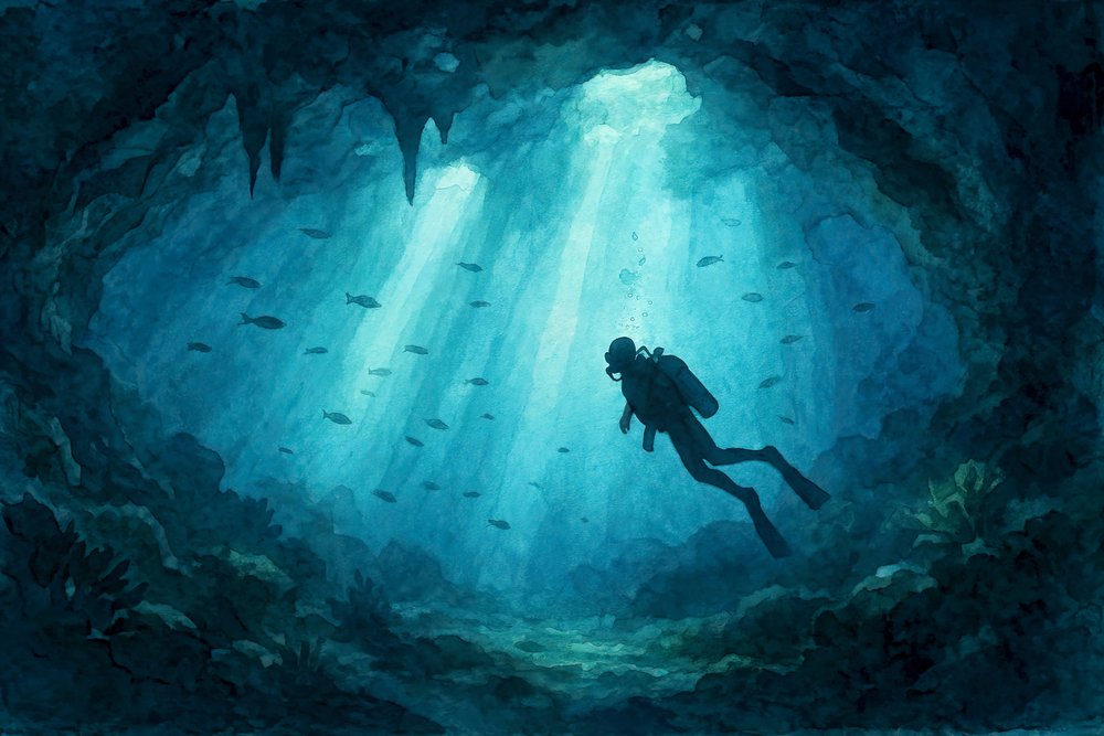 Deep Blue -luolansukeltaja tekijältä Natalie Bruns
