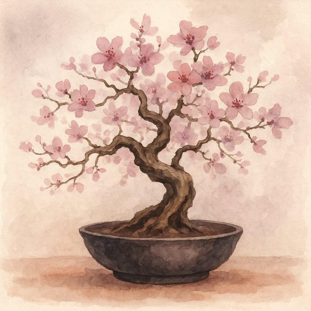 Vaaleanpunainen kirsikkapuu (bonsai) tekijältä Natalie Bruns