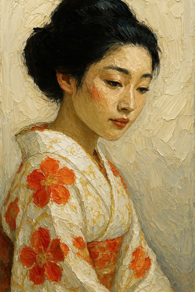 Rauhallinen kimono-muotokuva tekijältä Natalie Bruns