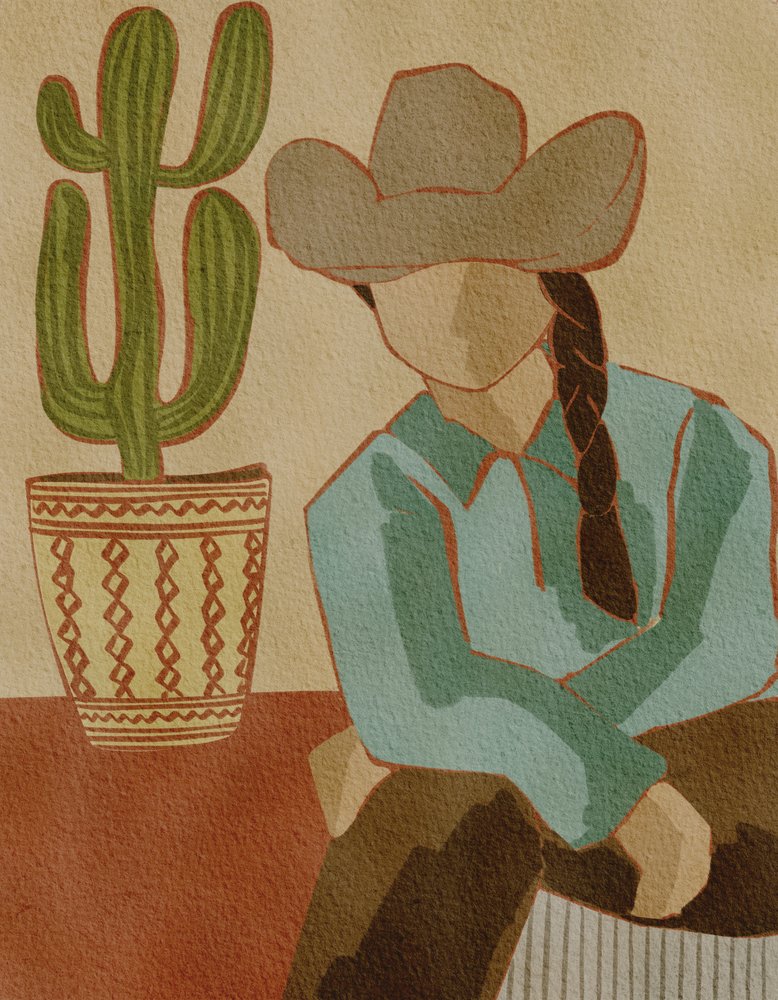 Aavikkocowgirl ja kaktus tekijältä Nikita Jariwala