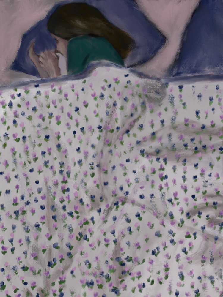 Nainen kukkavuoteessa tekijältä Osheensgallery