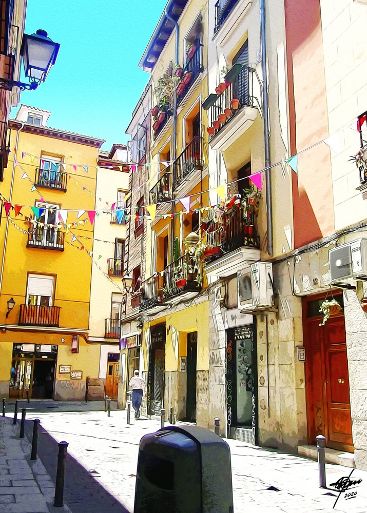 Värikäs eurooppalainen katu tekijältä Osvaldo Russo