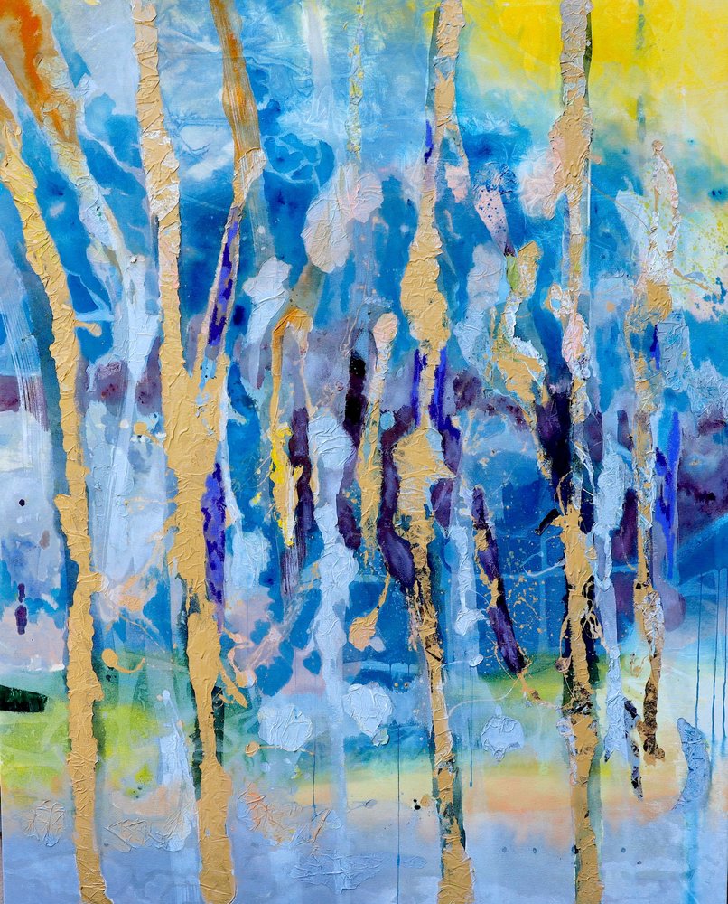 Hehkuva kultainen abstraktio tekijältä POOVI ART