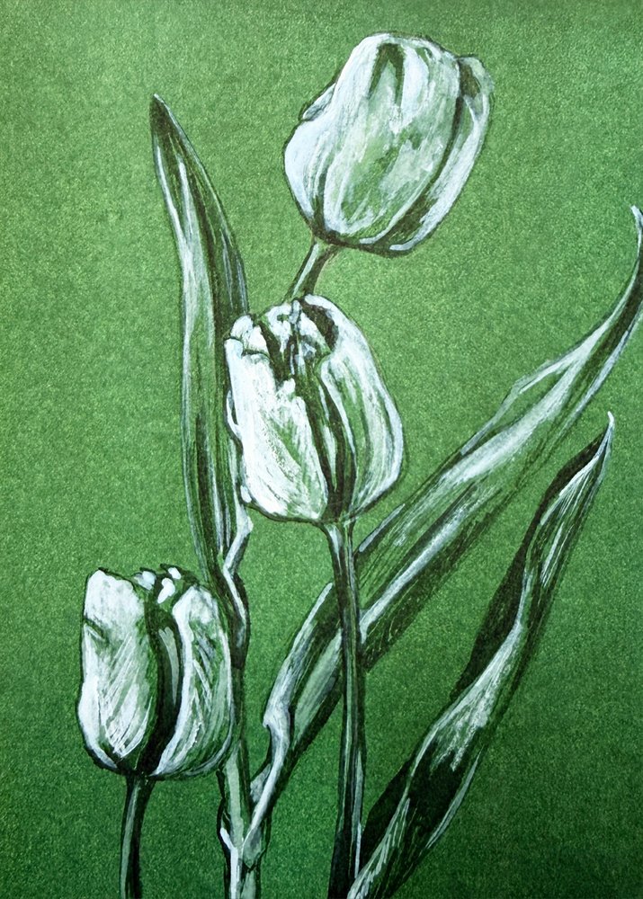 Tuoreet valkoiset tulppaanit tekijältä Renee Machan Cottagecore Artist