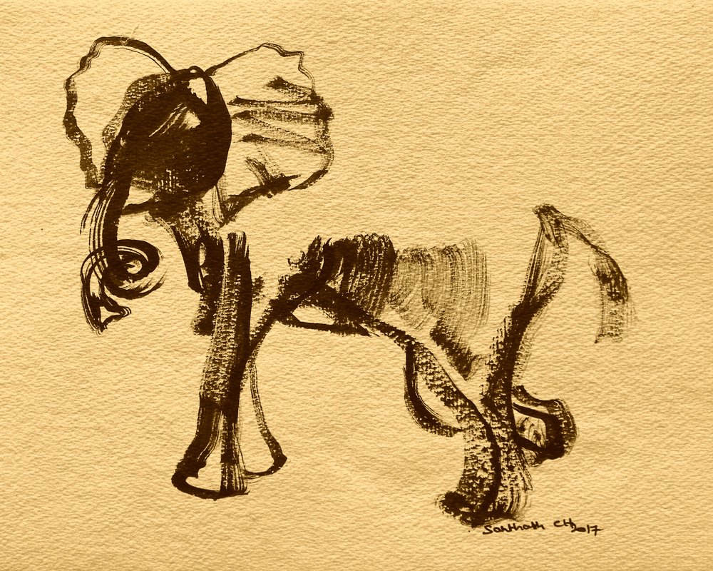 Ilmeikäs elefanttipiirros tekijältä Santhosh ch