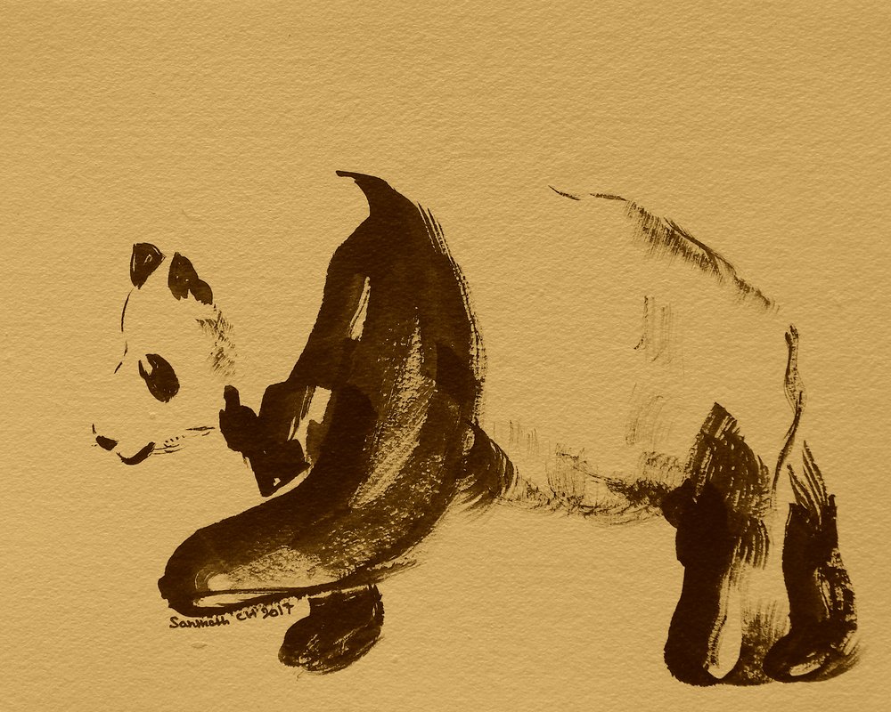 Suloinen panda kävelyllä tekijältä Santhosh ch