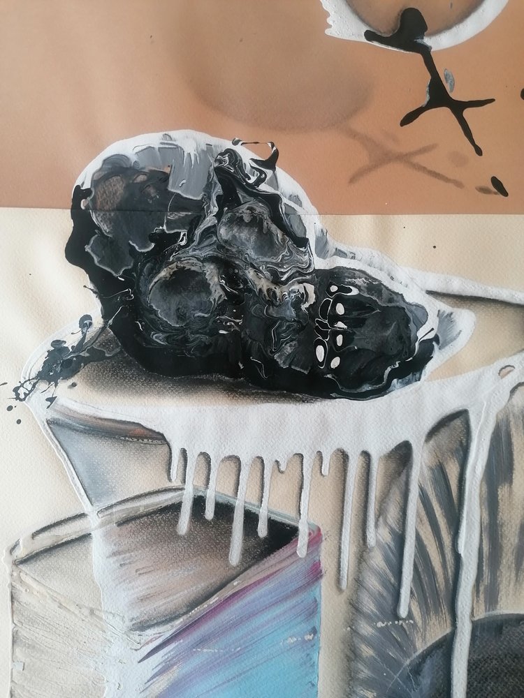 Tumma surrealistinen kallo tekijältä Stefano Mazzolini