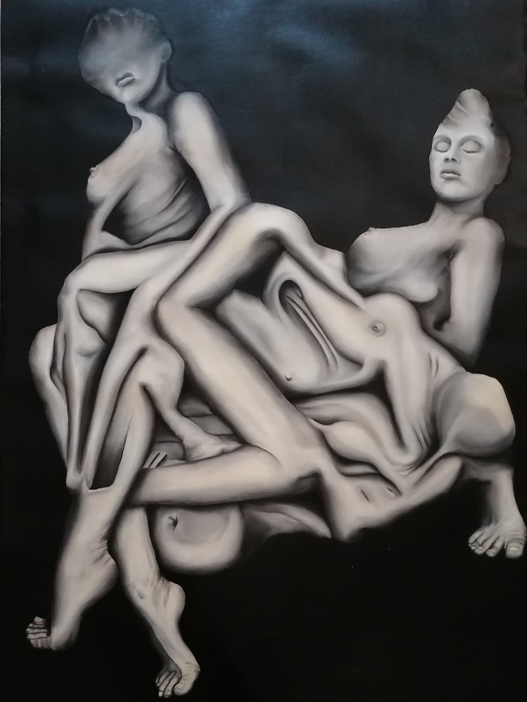 Surrealistiset toisiinsa kietoutuneet hahmot tekijältä Stefano Mazzolini