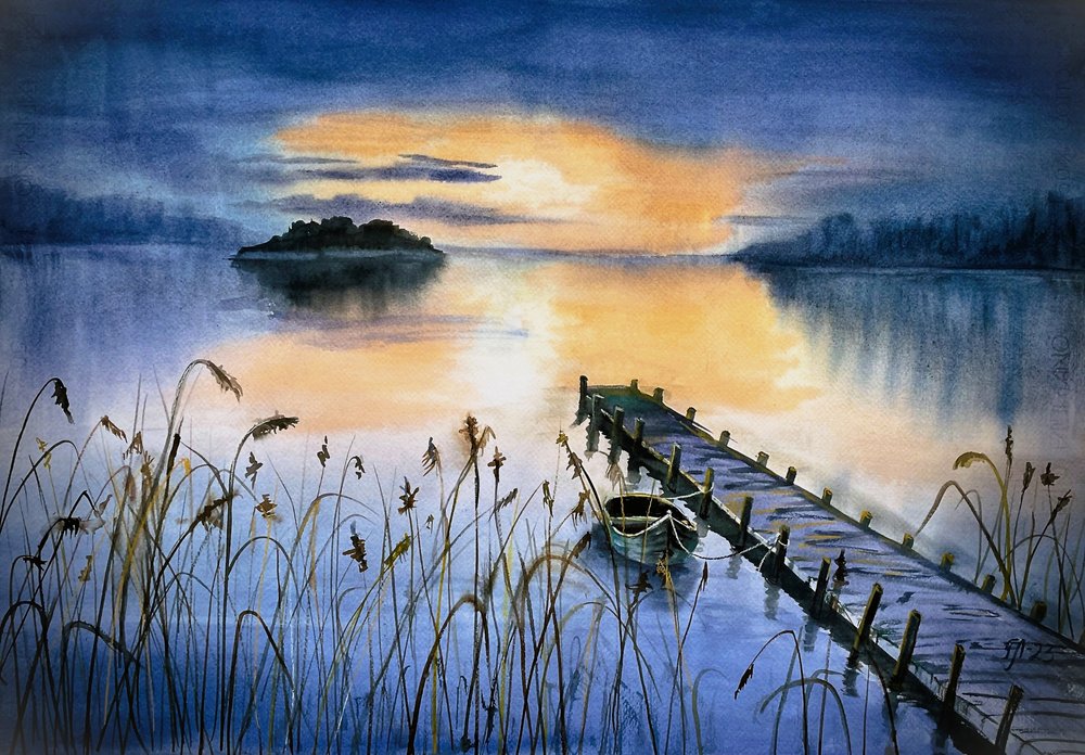 Sunset Lake -laituri tekijältä Tanya Lundmark
