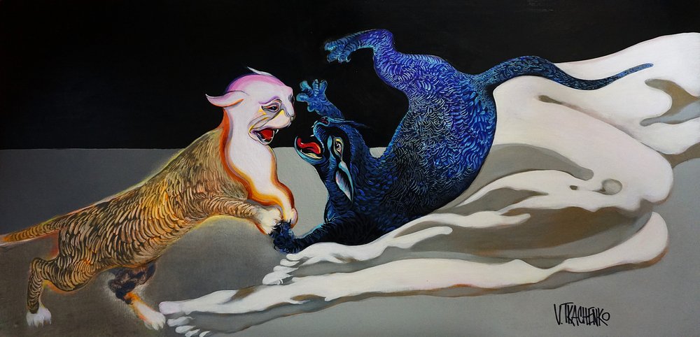 Blue Gold Feline Embrace tekijältä Victor Tkachenko