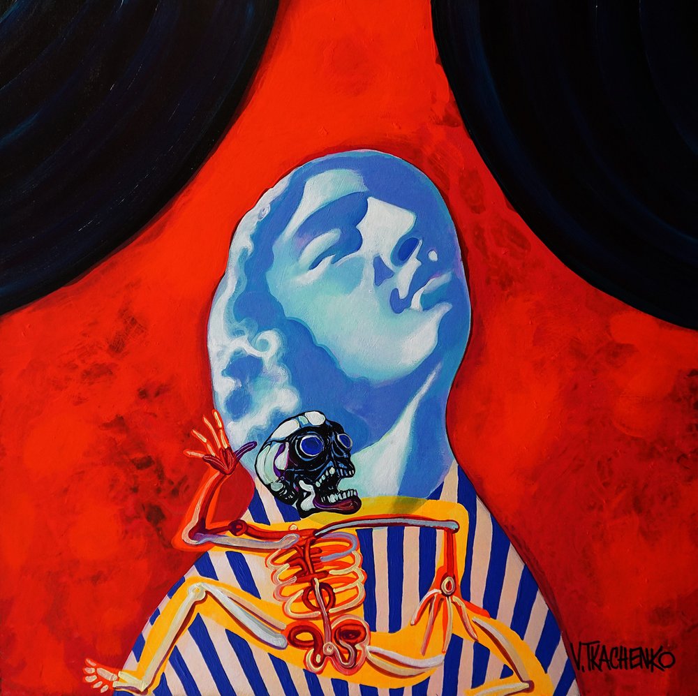 Surrealistinen sininen pääluuranko tekijältä Victor Tkachenko