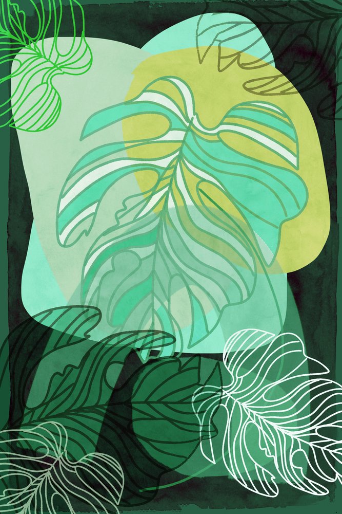 Vihreä orgaaninen monstera tekijältä cartissi