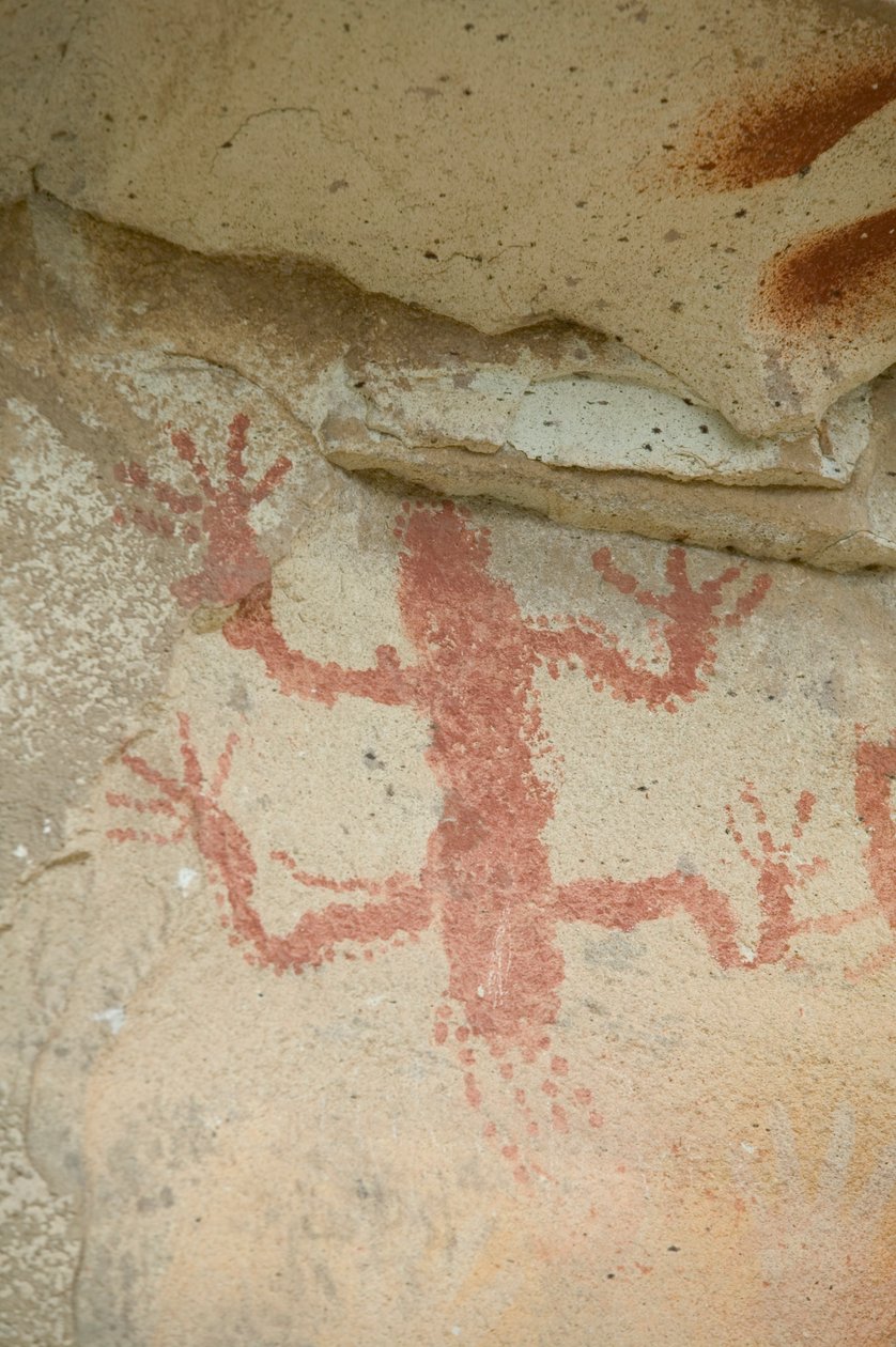 Argentiina, Patagonia, Cueva de las Manos, primitiivinen luolamaalaus liskosta tekijältä Unknown