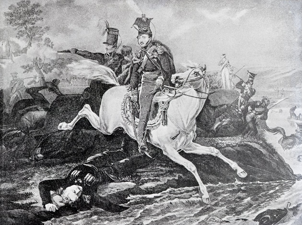 Józef Poniatowskin kuolema Leipzigin taistelussa 1813 tekijältä Unknown