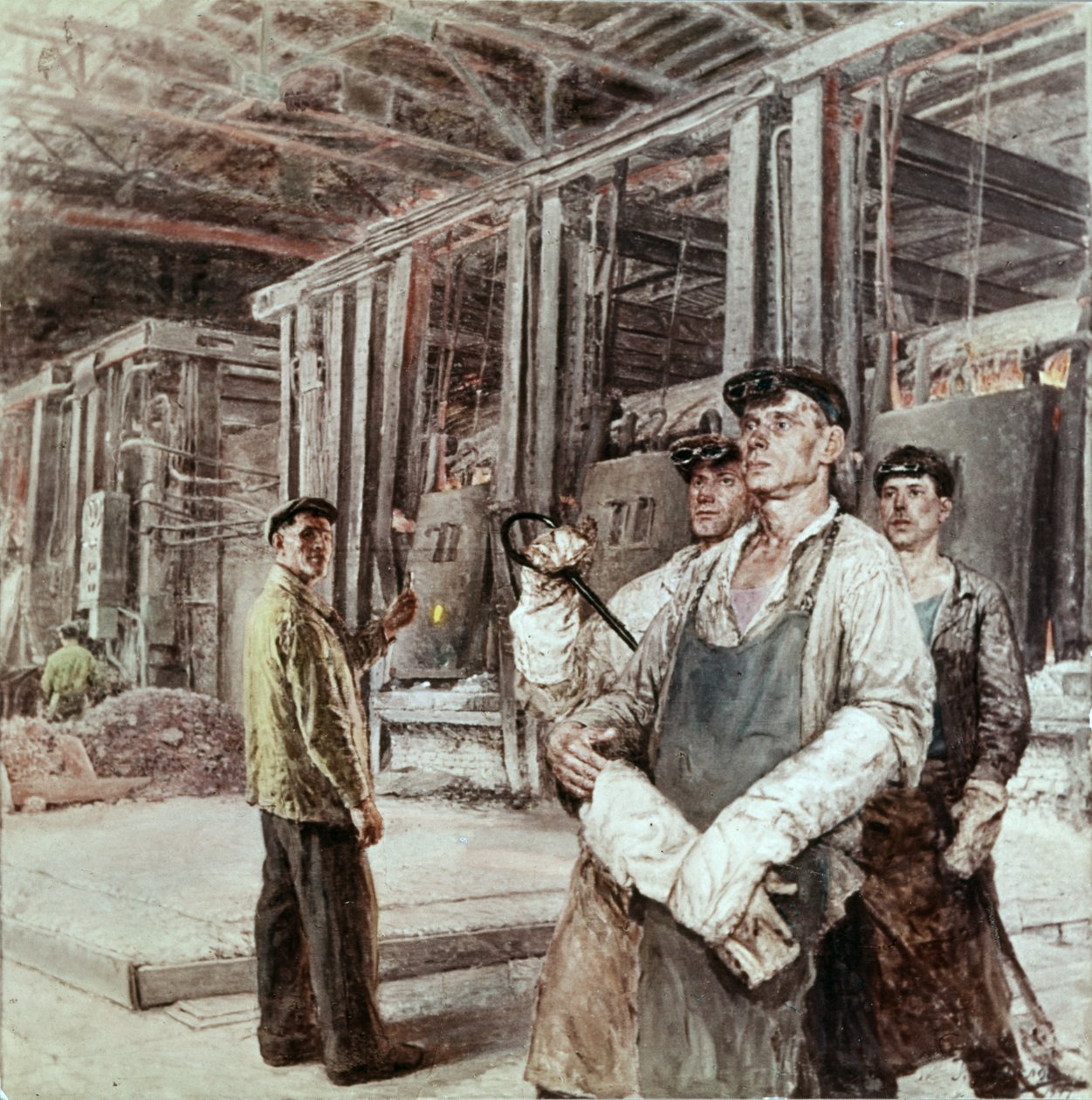 Gussarov, kuuluisa terässulatto vasara- ja sirppiterästehtaan ja hänen prikaatinsa, kirjoittanut G, Gorelov, Social Realism. tekijältä Unknown