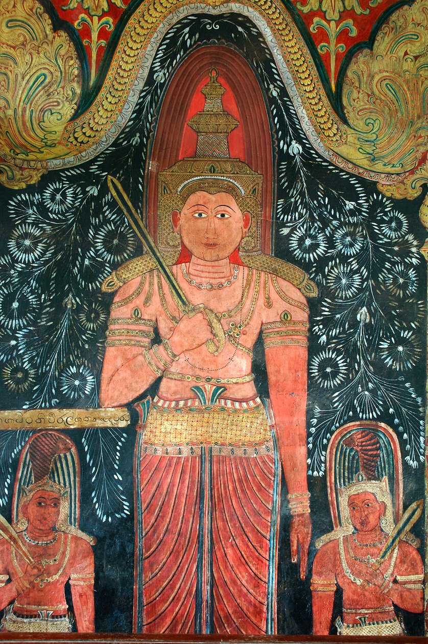 Seinämaalaus Kelaniya-temppelin seinillä Kelaniya Viharassa, joka on yksi pyhimmistä buddhalaiskohteista noin kuuden mailin päässä Sri Lankan pääkaupungista Colombosta. 7. tammikuuta 2010. tekijältä Unknown