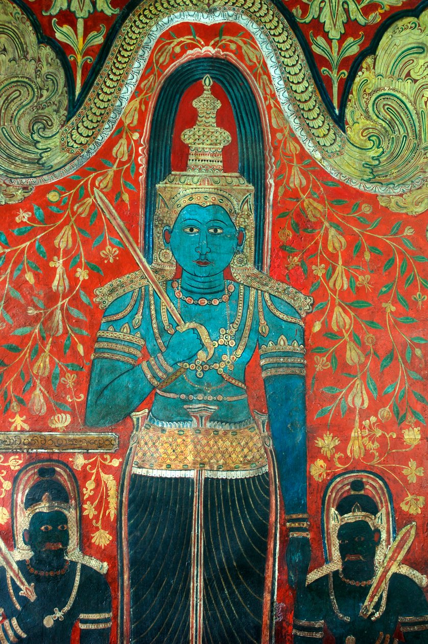 Seinämaalaus Kelaniya-temppelin seinillä Kelaniya Viharassa, joka on yksi pyhimmistä buddhalaiskohteista noin kuuden mailin päässä Sri Lankan pääkaupungista Colombosta. 7. tammikuuta 2010. tekijältä Unknown