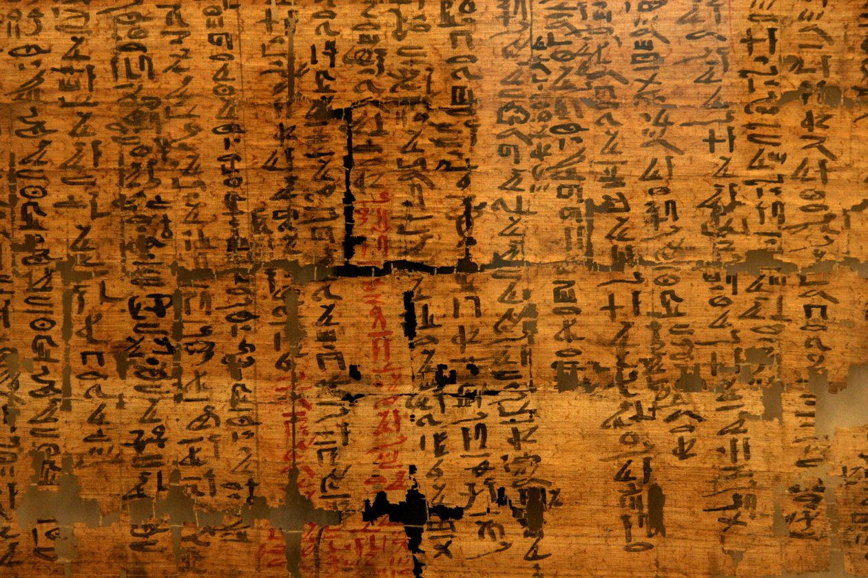 Tuntematon papyrus XII: asiakirja, joka sisältää lääkkeitä käärmeen puremiin, silmäsärkyihin ilmestyi Ramses III:n (1976-1646 eKr.) hallituskaudella. Torinon egyptiläinen museo. tekijältä Unknown