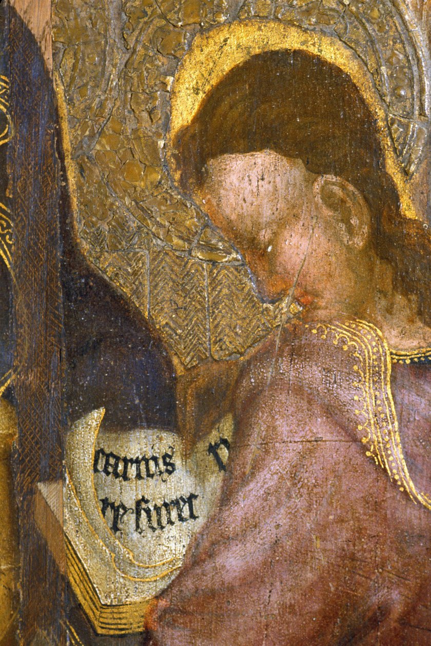 Picardie 080 - Laon - Museo - "" Apotres"" (yksityiskohta) - Rohanin tuntien mestari - öljymaalaus 1400-luvun tammelle tekijältä Unknown