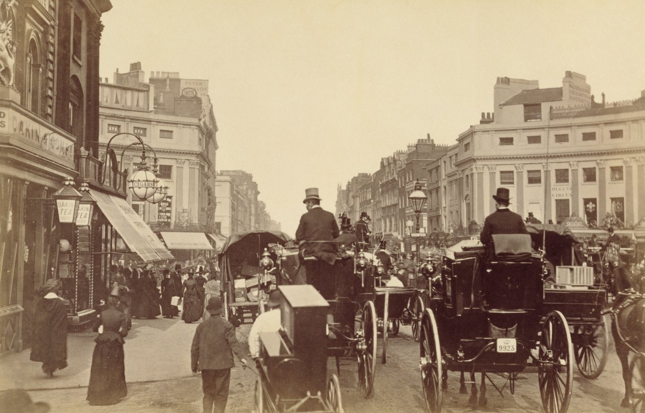 Regent Circus, Lontoo, noin 1880 (seepiakuva) tekijältä Unknown